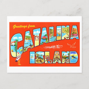 Postal Saludos antiguos de la isla Catalina