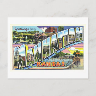 Postal Saludos antiguos de Manhattan, Kansas