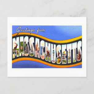 Postal Saludos antiguos de Massachusetts