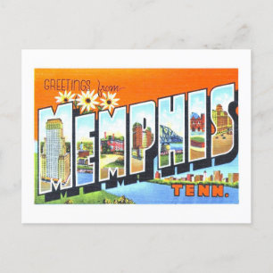Postal Saludos antiguos de Memphis, Tennessee,