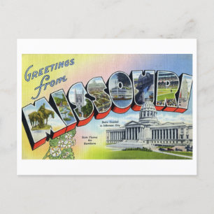 Postal Saludos antiguos de Misuri