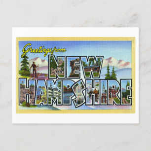 Postal Saludos antiguos de New Hampshire