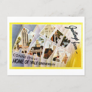 Postal Saludos antiguos de New Haven, Connecticut,