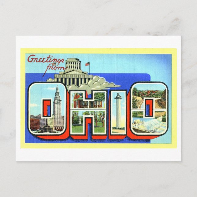 Postal Saludos antiguos de Ohio (Anverso)