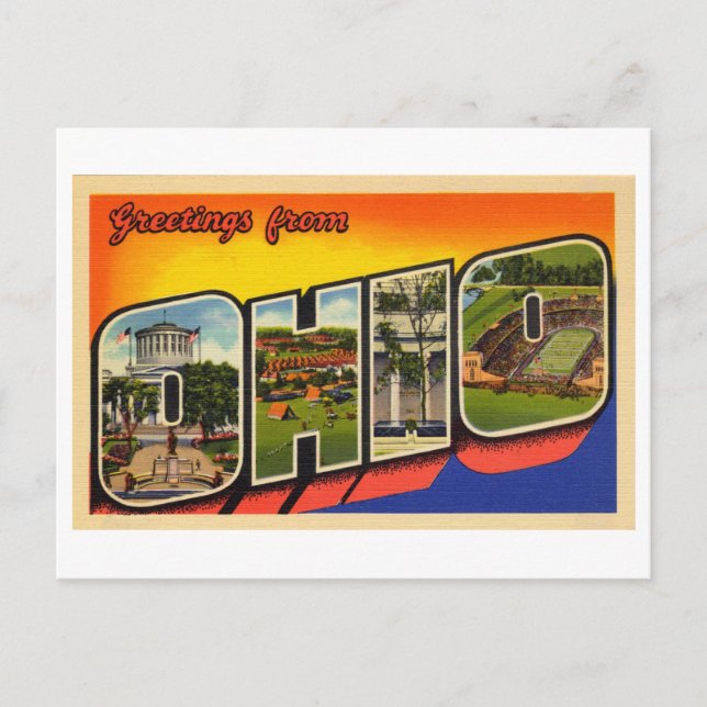 Postal Saludos antiguos de Ohio (Anverso)