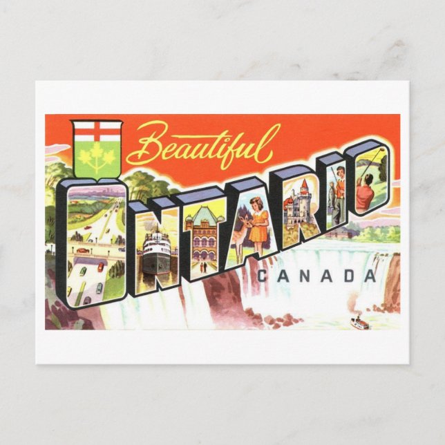 Postal Saludos antiguos de Ontario, Canadá, (Anverso)