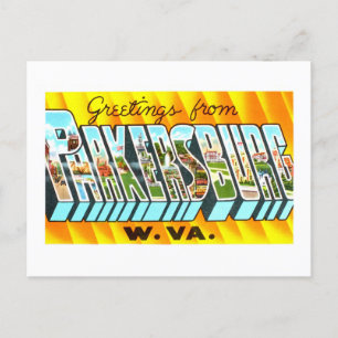 Postal Saludos antiguos de Parkersburg, Virginia Occident