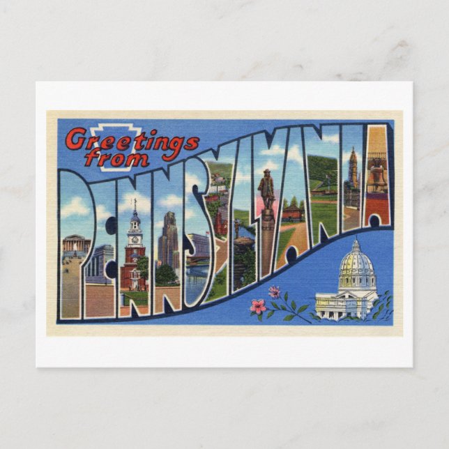Postal Saludos antiguos de Pensilvania (Anverso)