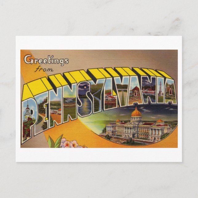Postal Saludos antiguos de Pensilvania (Anverso)