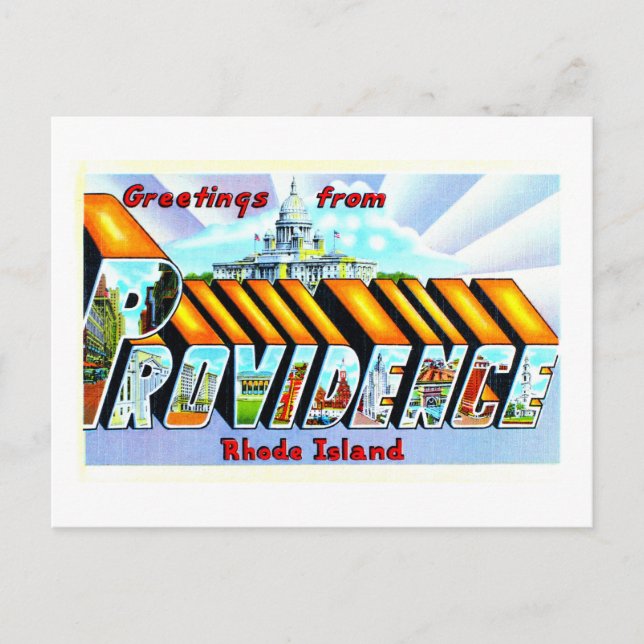 Postal Saludos antiguos de Providence, Rhode Island, (Anverso)