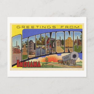 Postal Saludos antiguos de Richmond, Indiana