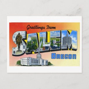 Postal Saludos antiguos de Salem, Oregón