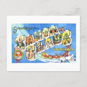 Postal Saludos antiguos de Santa Claus, Indiana,
