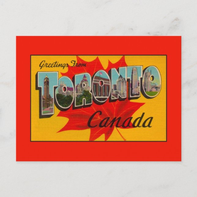 Postal Saludos antiguos de Toronto Ont. (Anverso)