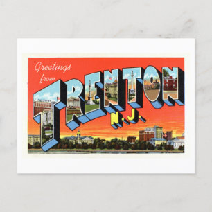 Postal Saludos antiguos de Trenton, Nueva Jersey,