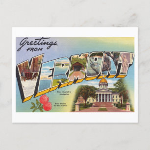 Postal Saludos antiguos de Vermont