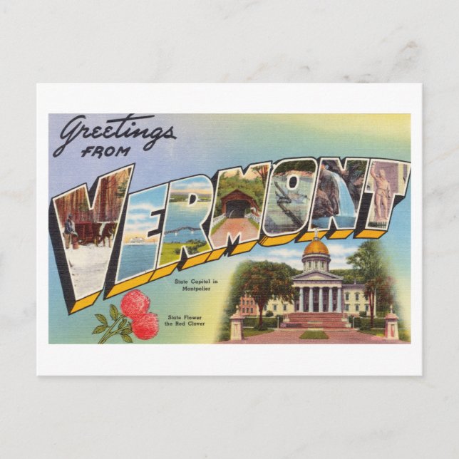 Postal Saludos antiguos de Vermont (Anverso)