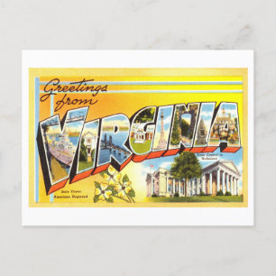 Postal Saludos antiguos de Virginia