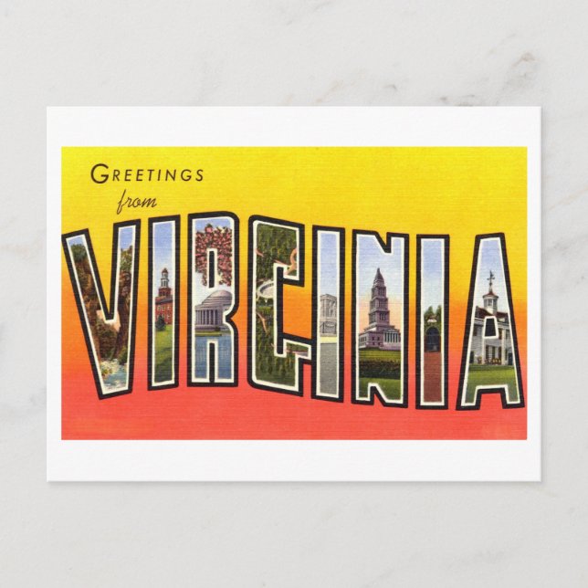 Postal Saludos antiguos de Virginia (Anverso)