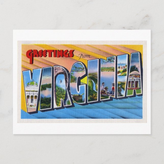 Postal Saludos antiguos de Virginia (Anverso)