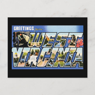Postal Saludos antiguos de Virginia Occidental