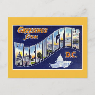 Postal Saludos antiguos de Washington DC