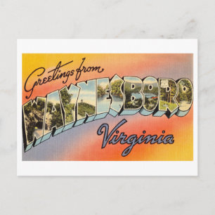Postal Saludos antiguos de Waynesboro, Virginia
