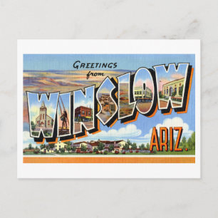 Postal Saludos antiguos de Winslow, Arizona