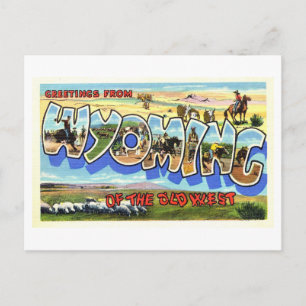 Postal Saludos antiguos de Wyoming