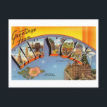 Postal Saludos antiguos del estado de Nueva York<br><div class="desc">Esta postal es una reproducción de una carta vintage de gran tamaño "saludos desde" postal del estado de Nueva York.</div>