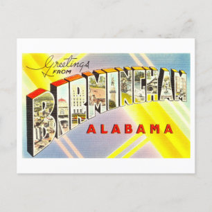Postal Saludos antiguos desde Birmingham, Alabama