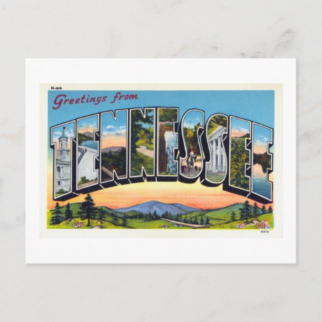 Postal Saludos antiguos desde el cartel de viaje de Tenne (Anverso)