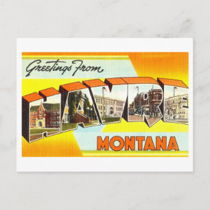 Postal Saludos Antiguos desde Havre, Montana,