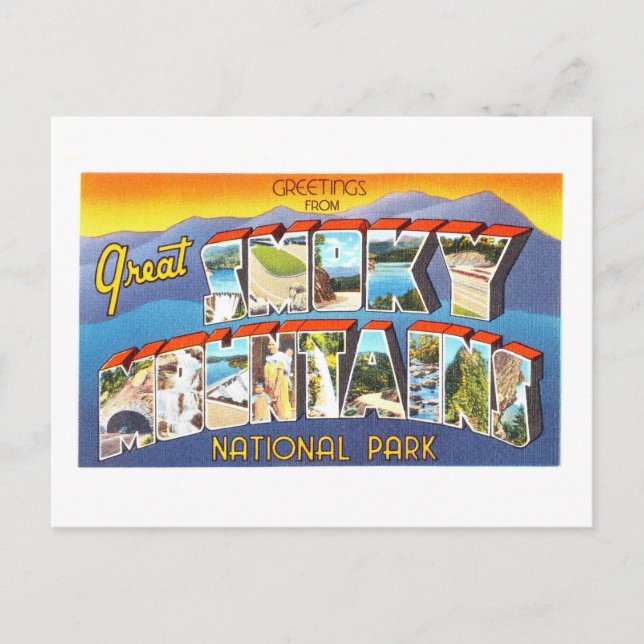 Postal Saludos antiguos: Parque nacional de las Montañas  (Anverso)