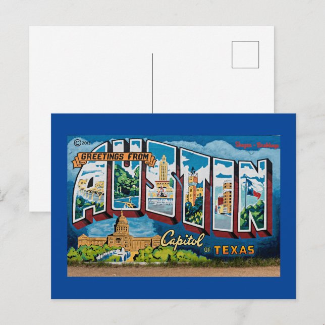 Postal Saludos, Austin, Texas (Anverso / Reverso)