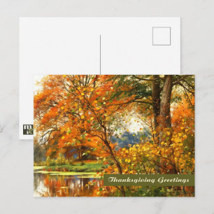 Postal Saludos de Acción de Gracias. Bella Artes
