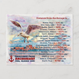 Postal Saludos de Anchorage - pintura de la acuarela