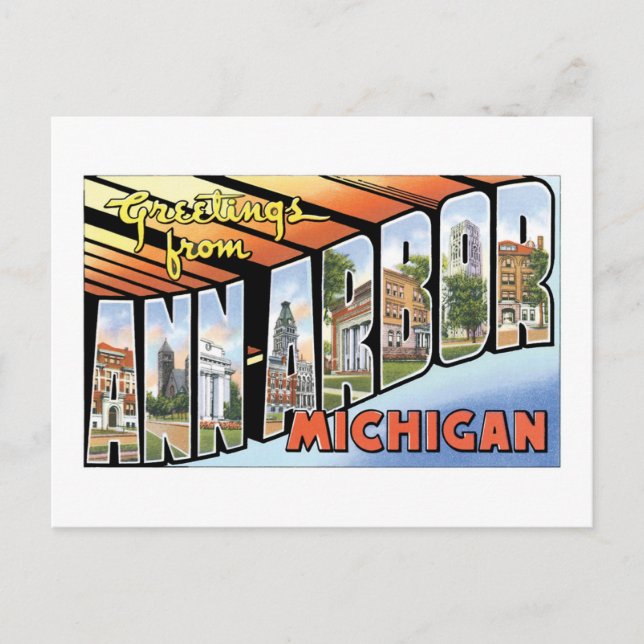 Postal ¡Saludos de Ann Arbor, Michigan! (Anverso)