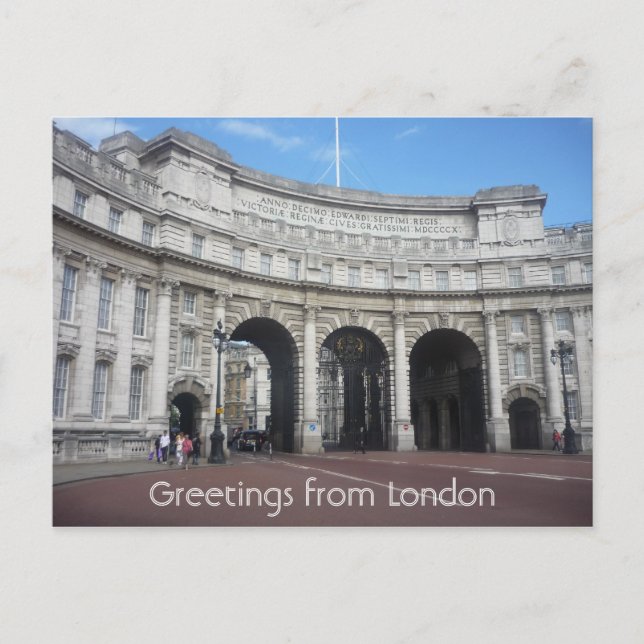 Postal saludos de arco de admiración (Anverso)