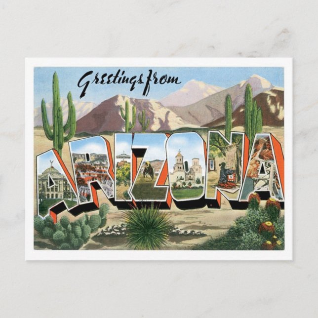 Postal Saludos de Arizona desde Estados Unidos (Anverso)