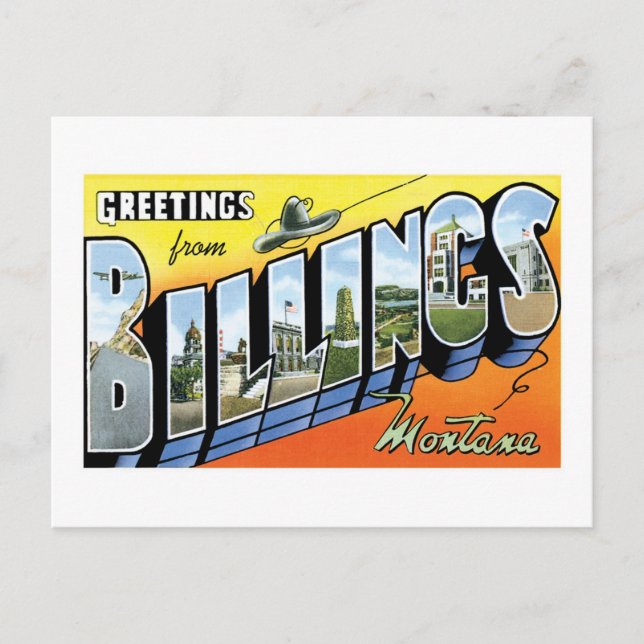Postal ¡Saludos de Billings, Montana! (Anverso)