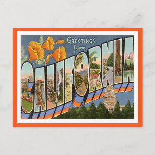 Postal Saludos de California de estados de los E.E.U.U.