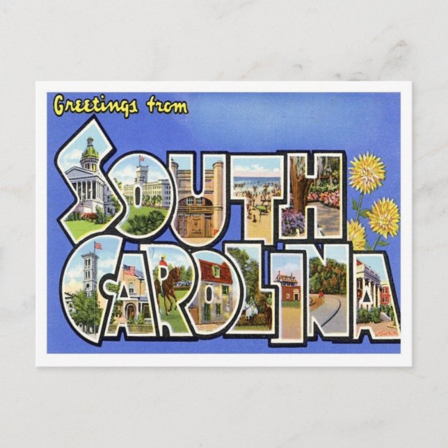 Postal Saludos de Carolina del Sur desde Estados Unidos (Anverso)