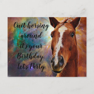 Postal Saludos de cumpleaños caballo