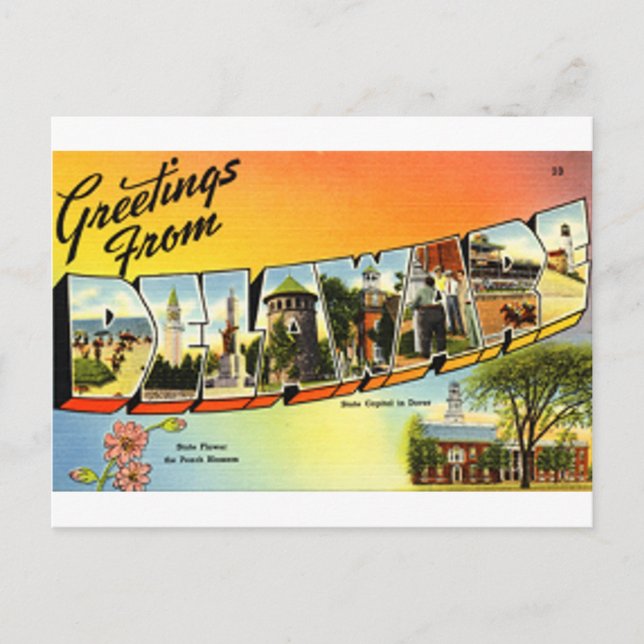Postal Saludos De Delaware (Anverso)