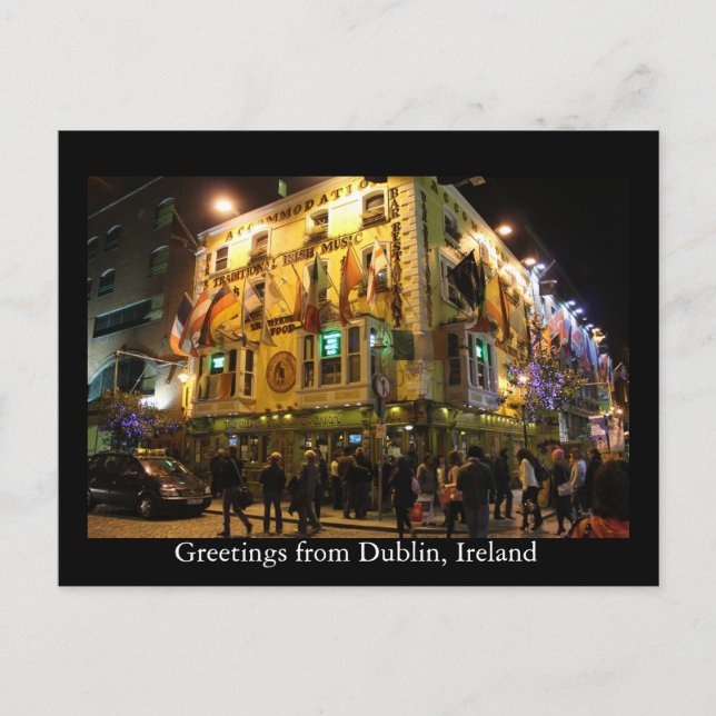 Postal Saludos de Dublín, Irlanda (Anverso)