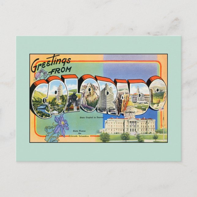 Postal Saludos de época de Colorado (Anverso)
