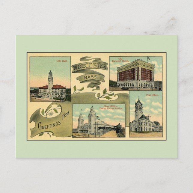 Postal Saludos de época de MAMÁES Worcester en los años 1 (Anverso)