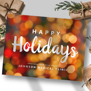 Postal Saludos de feriado de Clínica Médica de Luces de H