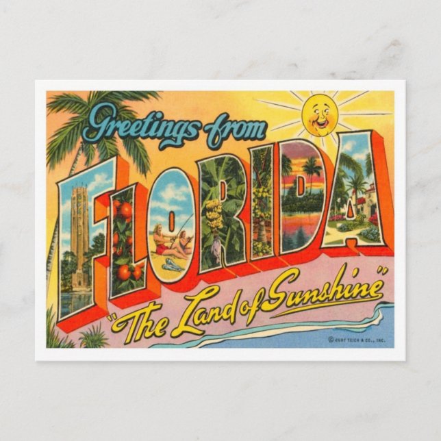 Postal Saludos de Florida desde Estados Unidos (Anverso)